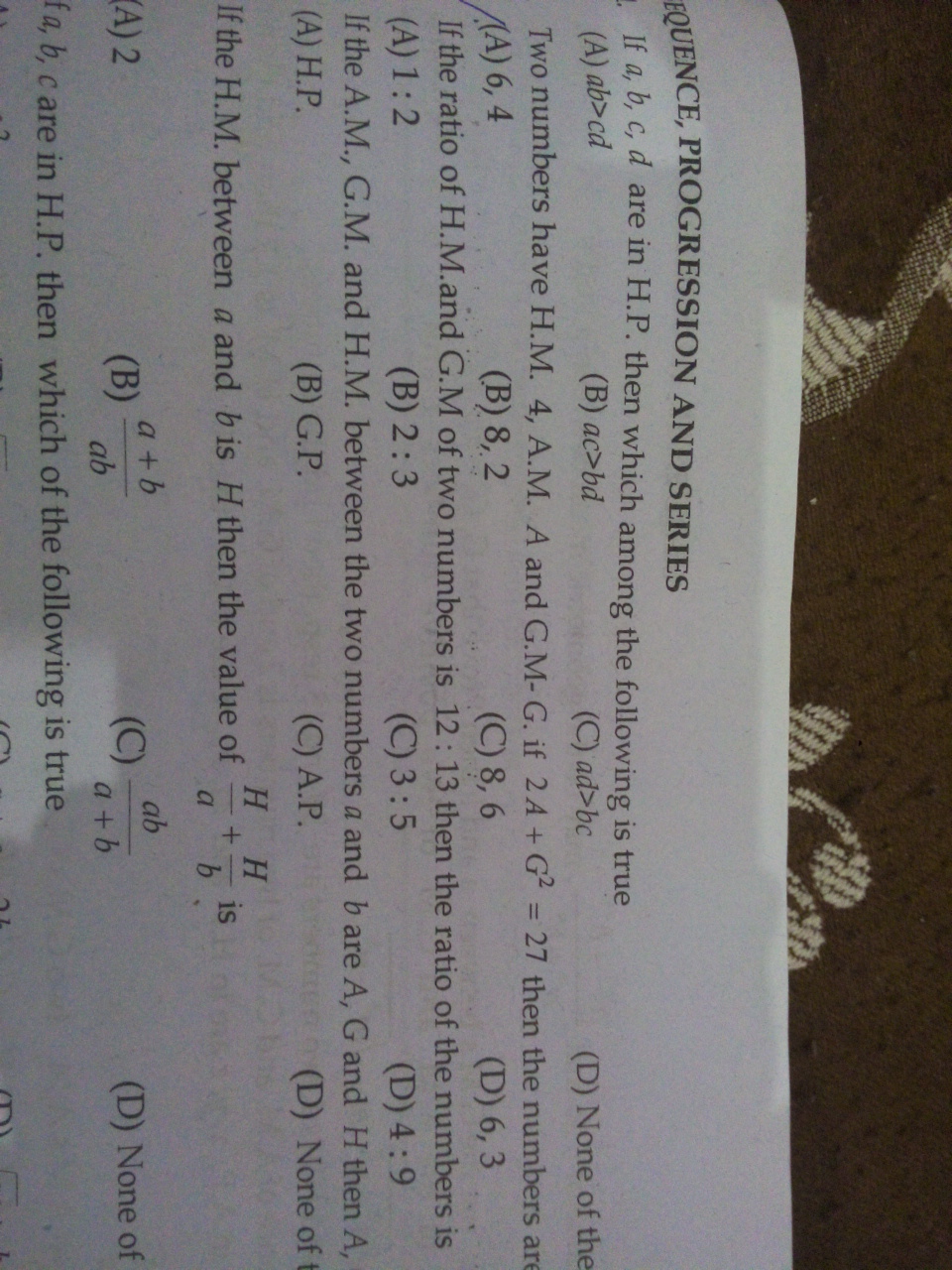 Question image for If the ratio of H.M and G.M of two numbers is 12:1